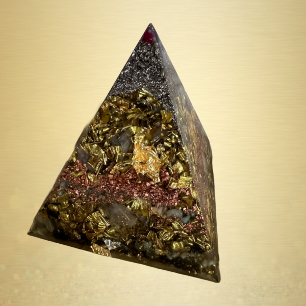 Ruby Gold Pyramid Orgonite - Image 2