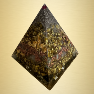 Ruby Gold Pyramid Orgonite